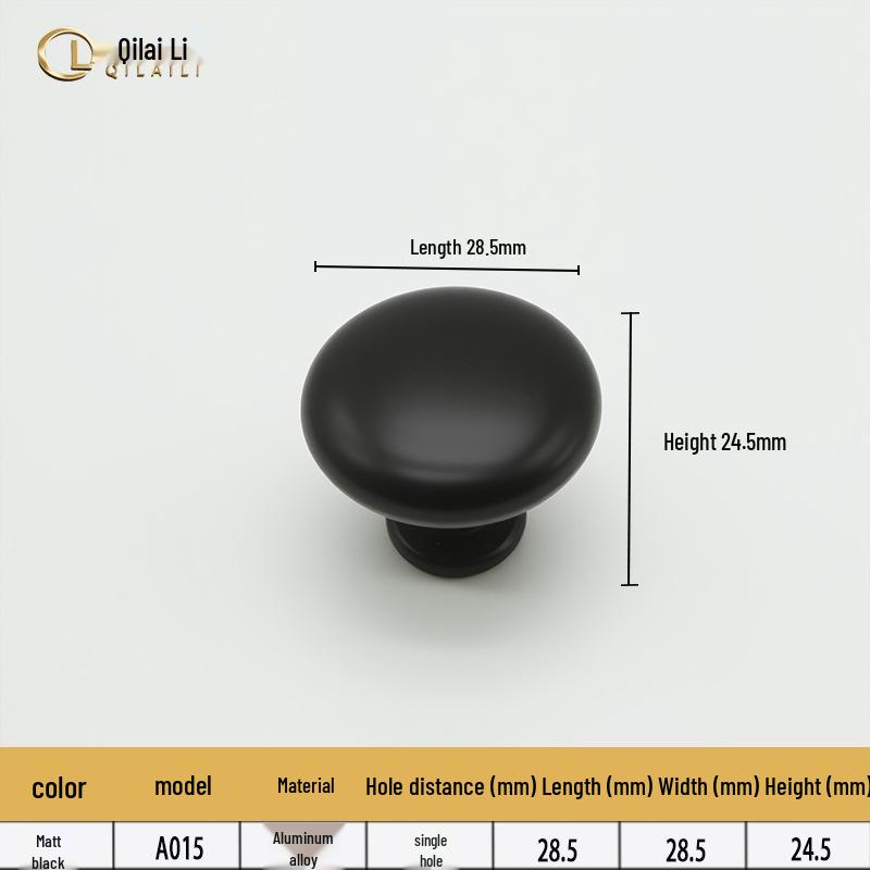 American Black Handle for Cabinets & Drawers: Minimalist Single Hole Design