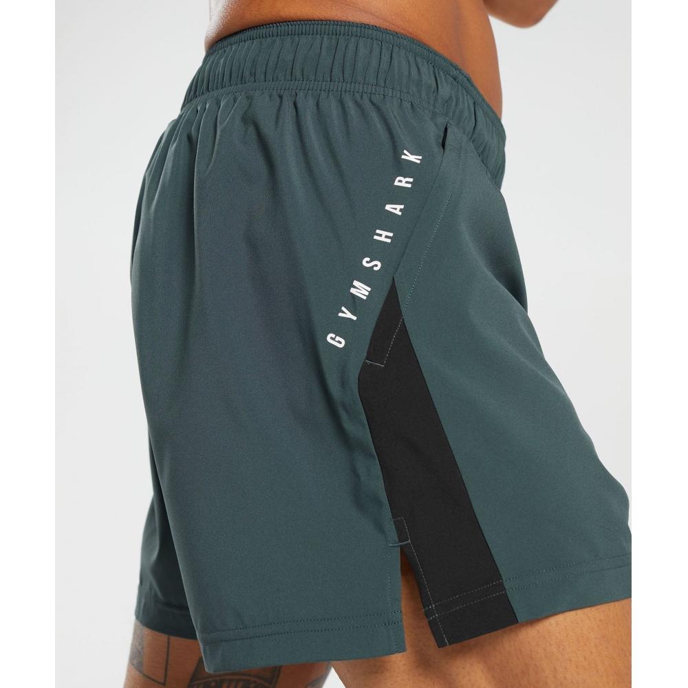 Gymshark Sport 5  Pantaloni scurți Verde ceață Negru A2A8K ECDP