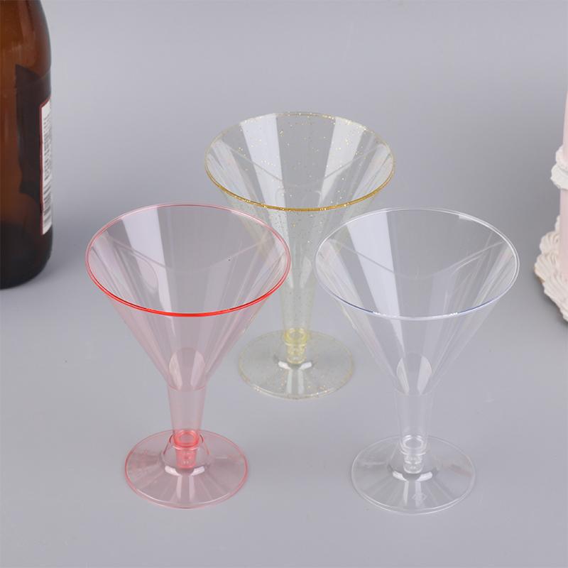10Pcs Plastic Martini Cups Transparent Cocktail Dessert Unbreakable Mini Cups For Wedding Party Bowl Wine Ice Cream+