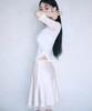 Leijeumiya Sana Lace Shirring Top [White]