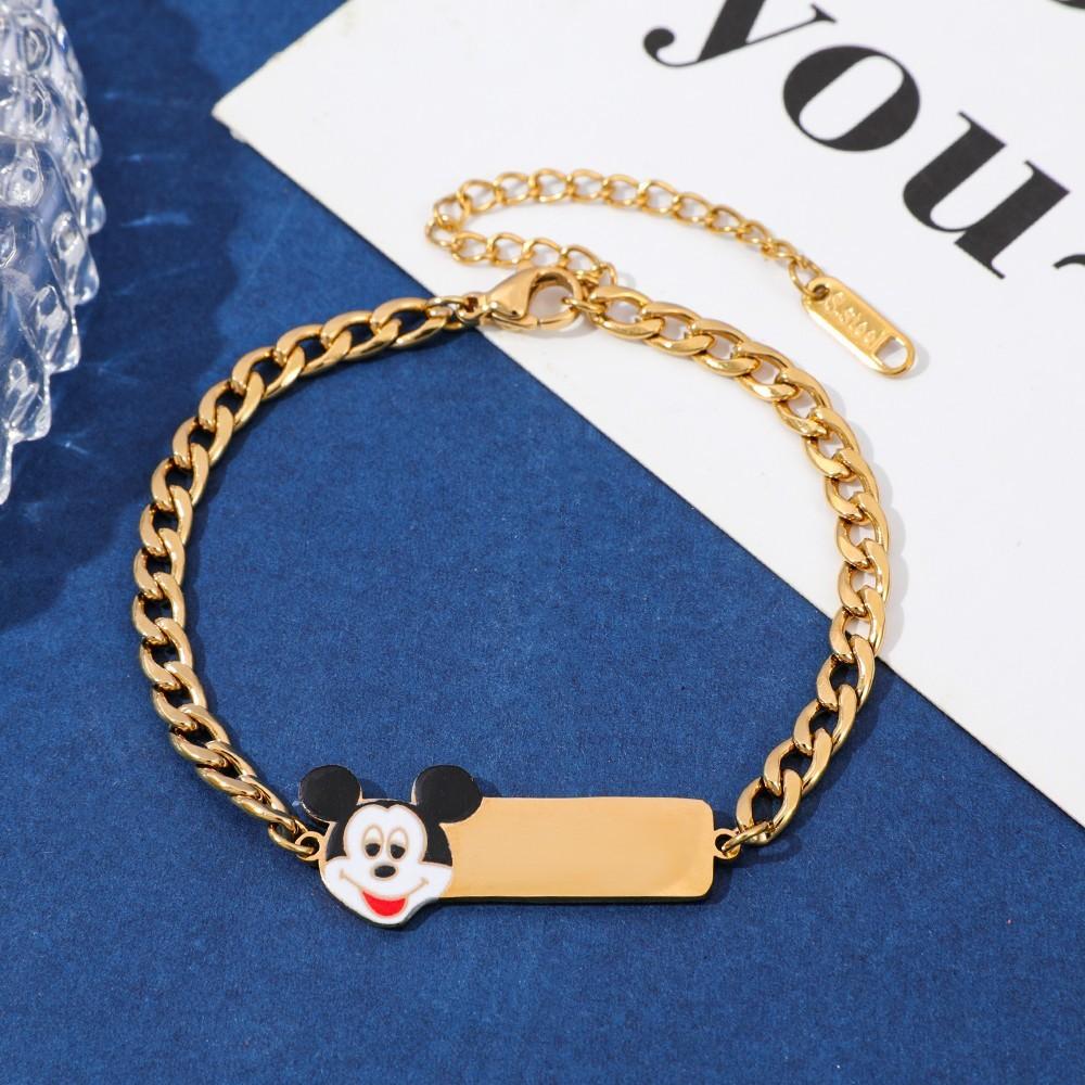 Stitch Hand Chain For Children With Creative Heart Shape Design And Electroplated Zinc Alloy Material