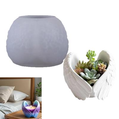 Angel Wing Silicone Mould for DIY Resin Craft Candle Holder Planter Reusable Texture Designs
