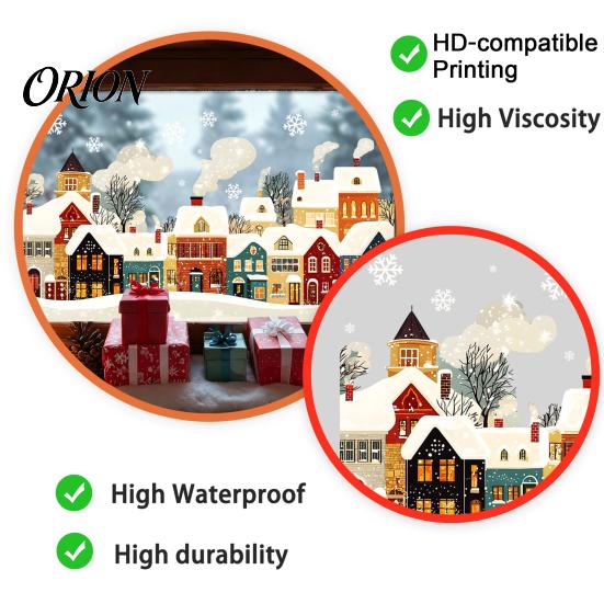 DIY Christmas Window Displays Static Clings, Snow Town Snowflake Decals, Creative Gifts Winter Glass Stickers for Home Holiday Decor Decoration