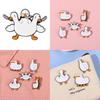 Unique Stylish Duck Brooch Three Headed Design Fun Goose Metal Pin For Clothing