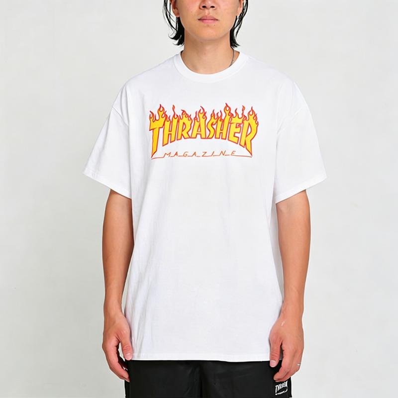 2013 Summer Thrasher Skateboard Magazine Letter Print T-Shirt Men Women Oversized Cotton Short Sleeve Casual Streetwear Tee Top