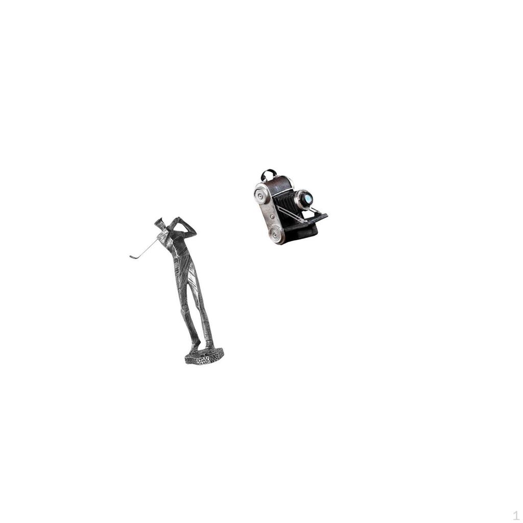 Golfing Camera Resin Figurine Modern Golfer Sculpture Unique Decorative Ornament for Shelf Clubhouse
