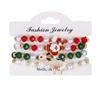 Festive Santa Claus & Christmas Tree Polymer Clay Bracelet Set