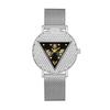 Women Luxury Crystal Triangle Dial Quartz Watch Gold Mesh Bracelet Elegant Ladies Wristwatch With Gift Box YaLaLuSi