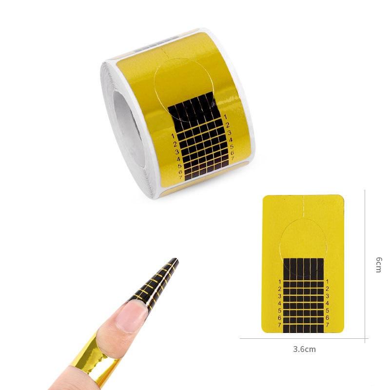 

100 шт./рулон, формы для наращивания ногтей, наклейки, держатель для гель-акриловых насадок, французская форма для наращивания ногтей, инструменты для наращивания, лазерная бабочка