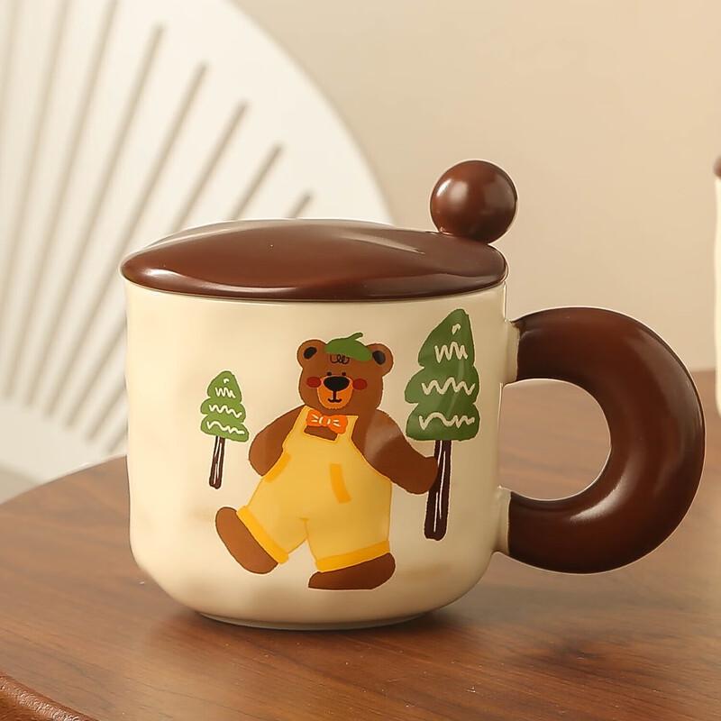 JinzhiXing Maillard Gingerbread Bear Ceramic Mug