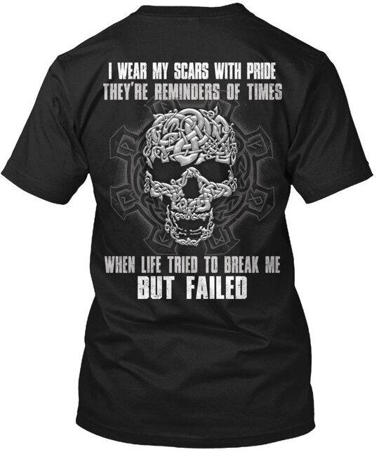 Viking Pride I Wear My Scars With Theyre T-Shirt Made in the USA Size S to 5XL Unisex T-Shirt XXXL