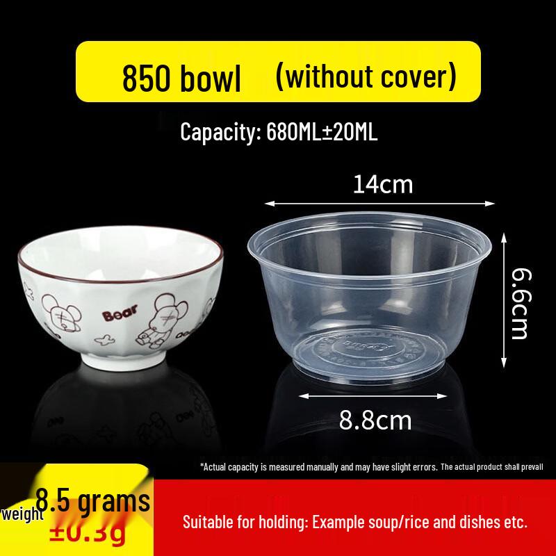 

Heavy-Duty Eco-Friendly Clear Disposable Bowls