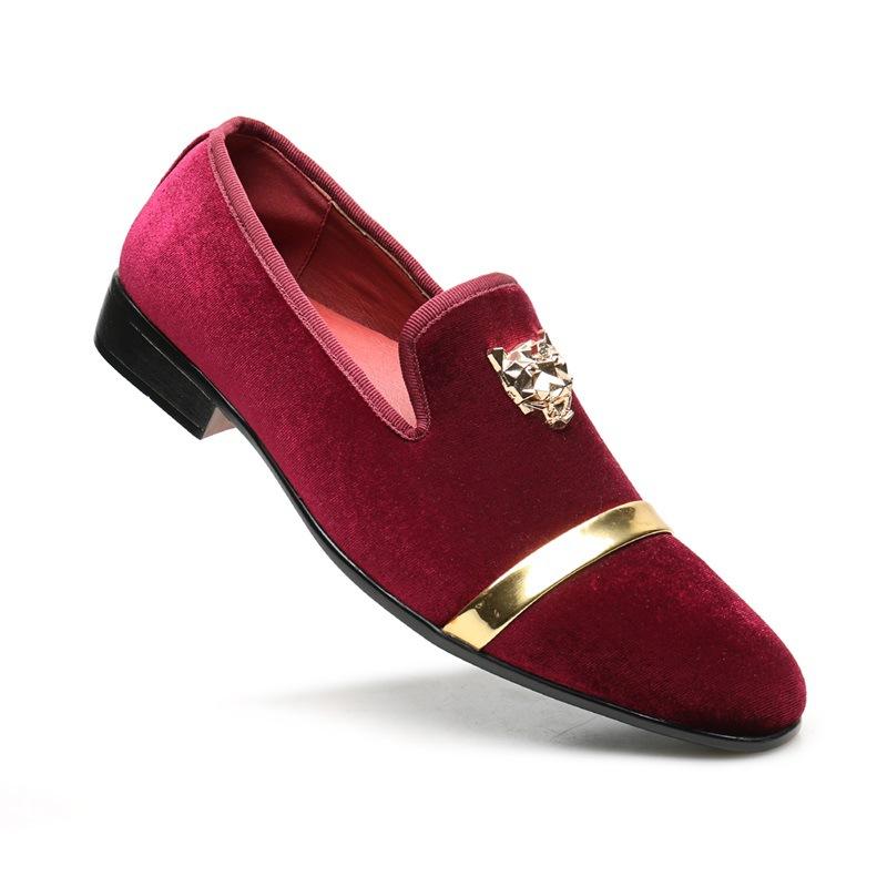 

[Заказ может быть обработан] Мужские лоферы из замши с отделкой, пряжка в виде головы тигра 2025 38 красный