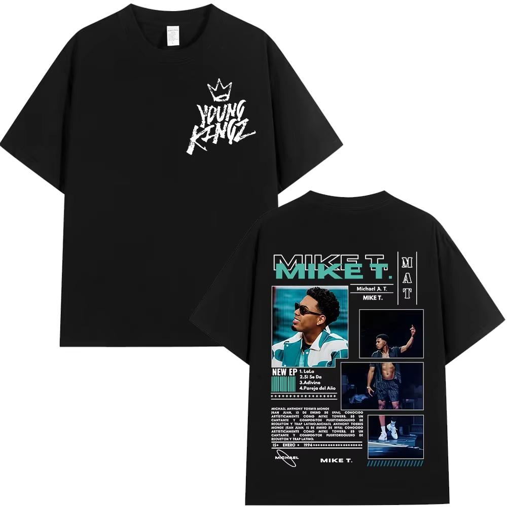 Myke Towers T-Shirt Vintage Washed Cotton Graphic Tee Unisex Oversized Crew Neck Short Sleeve Latin Trap Streetwear Top Merch Gift