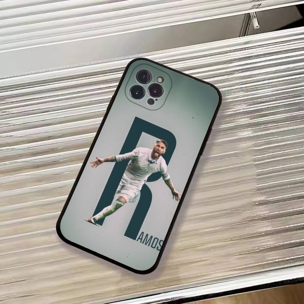 Football Support S-Sergio Ramos Phone Case For iPhone 17,16,15,14,13,12,11 Plus,Pro Max,XS,Soft Silicone Black Cover