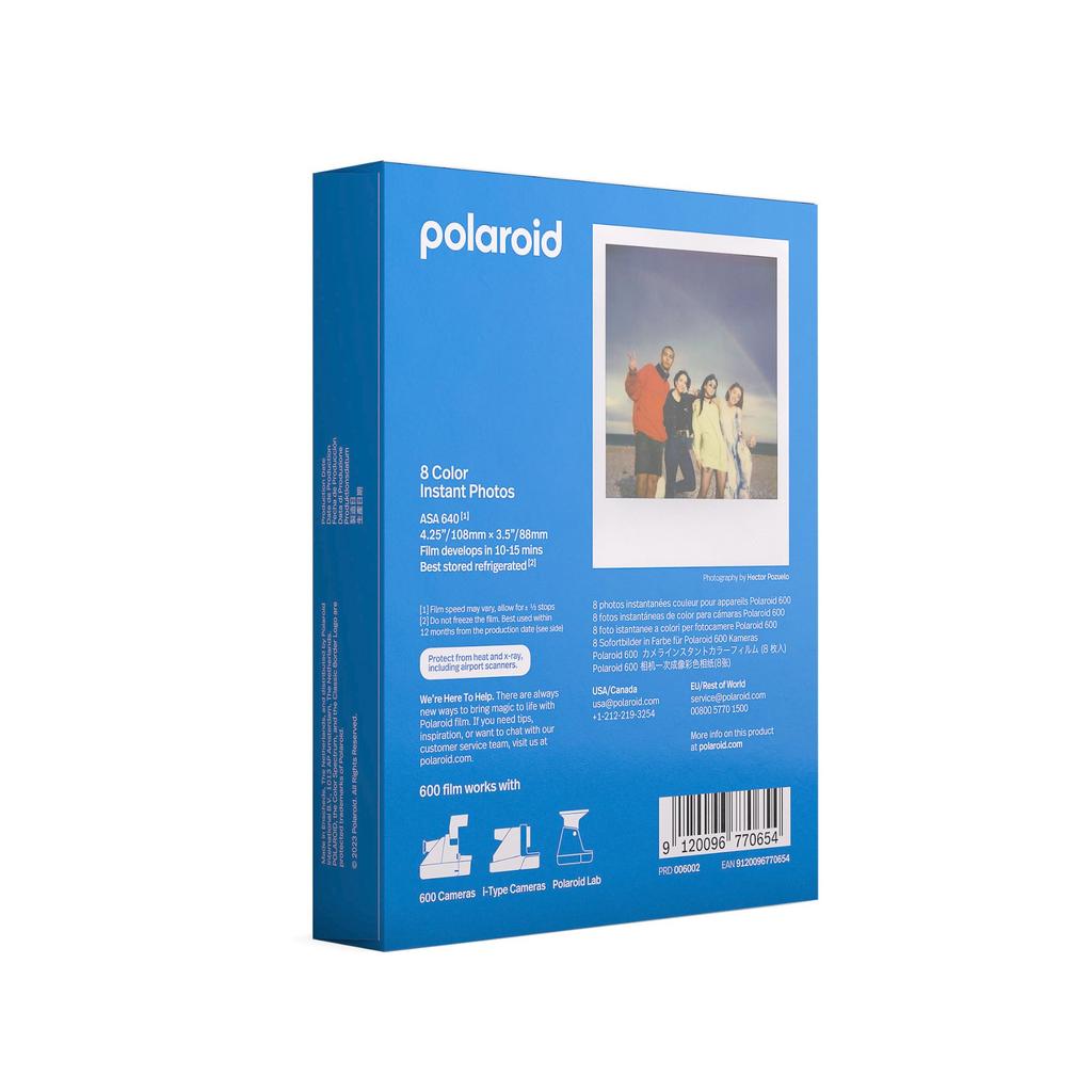 Polaroid Instant Color Film for Pack of White Frame Film, 600, 8, (6002)