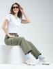 MONTE CARLO Womens Solid Straight Fit Cargo Green 28
