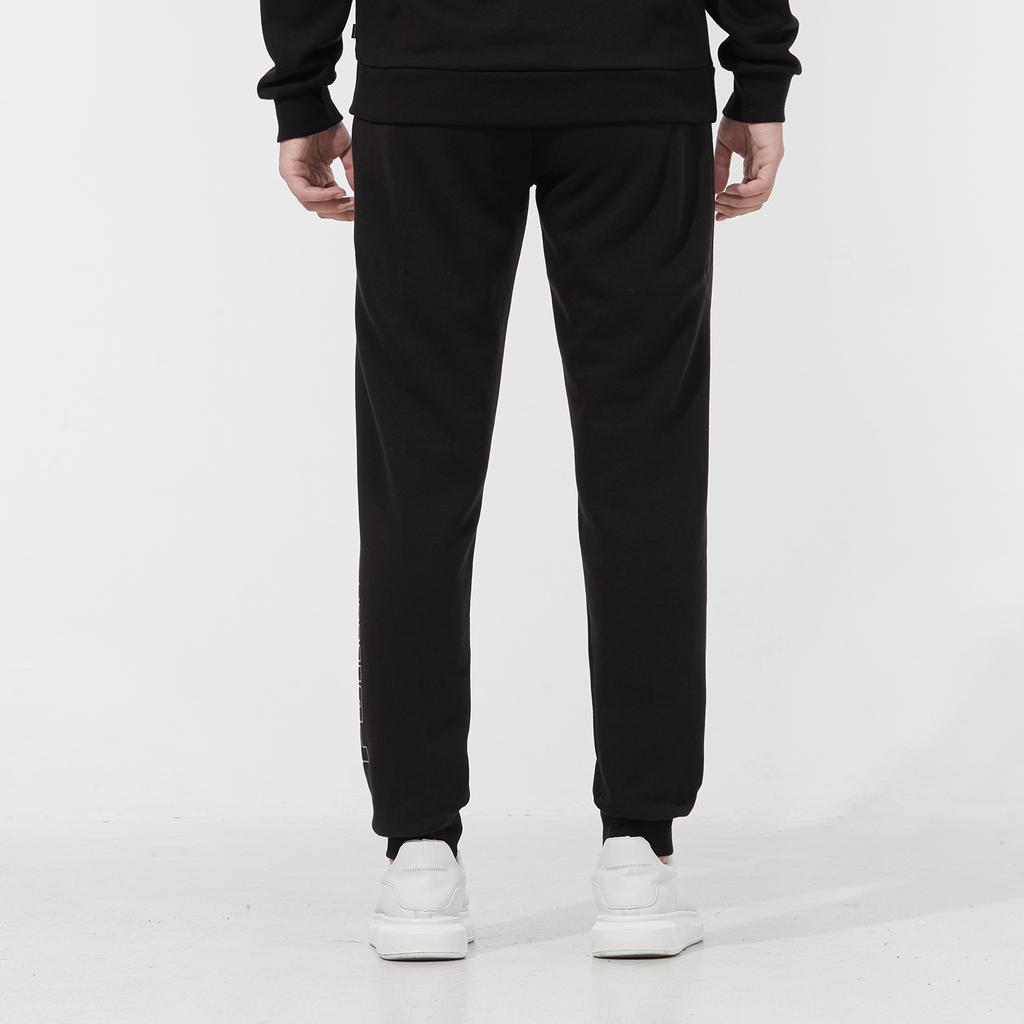 Puma Winterized Fleece-Lined Jogger Sweatpants with Gold Logo Detail Men Bottoms Black 848257-01