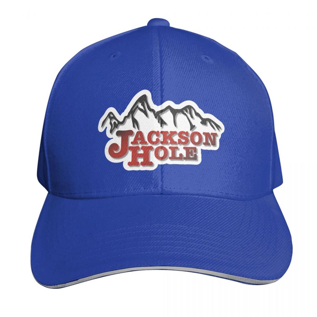 Jackson Hole Wyoming Mountains Ski Baseball Cap Sun Protection UPF Breathable Mesh Back Adjustable Buckle Closure