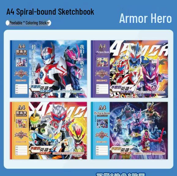 Demon Hunter Team A4 Sketchbook: Popular Cartoon Design, High-Quality for Students