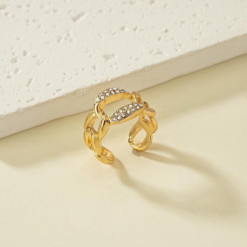 

Korean Style Diamond Inlaid Open Index Finger Ring for Women
