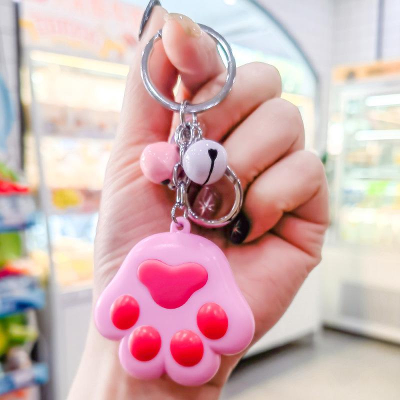 Luminous Sounding Cat Paw Keychain Bell Doll Ornament