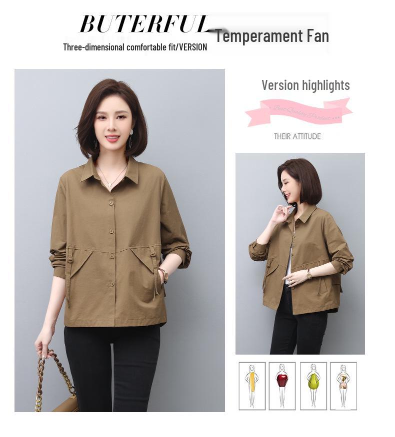 2024 Women's Chic Short Jacket: Stylish Spring/Autumn Fashion for Middle-Aged Moms