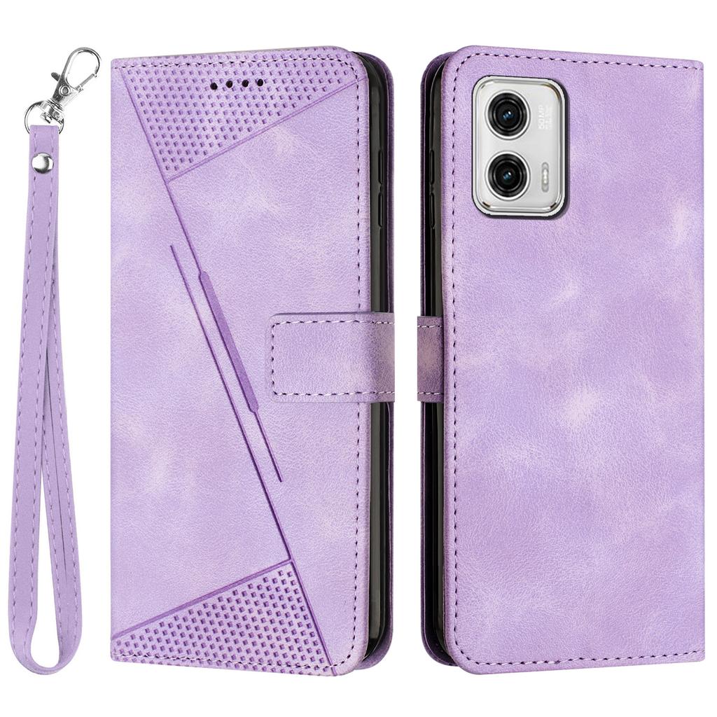 For Motorola Moto G53 5G/G13 4G/G23 4G Leather Wallet Cover Imprinted Foldable Stand Phone Case with Strap