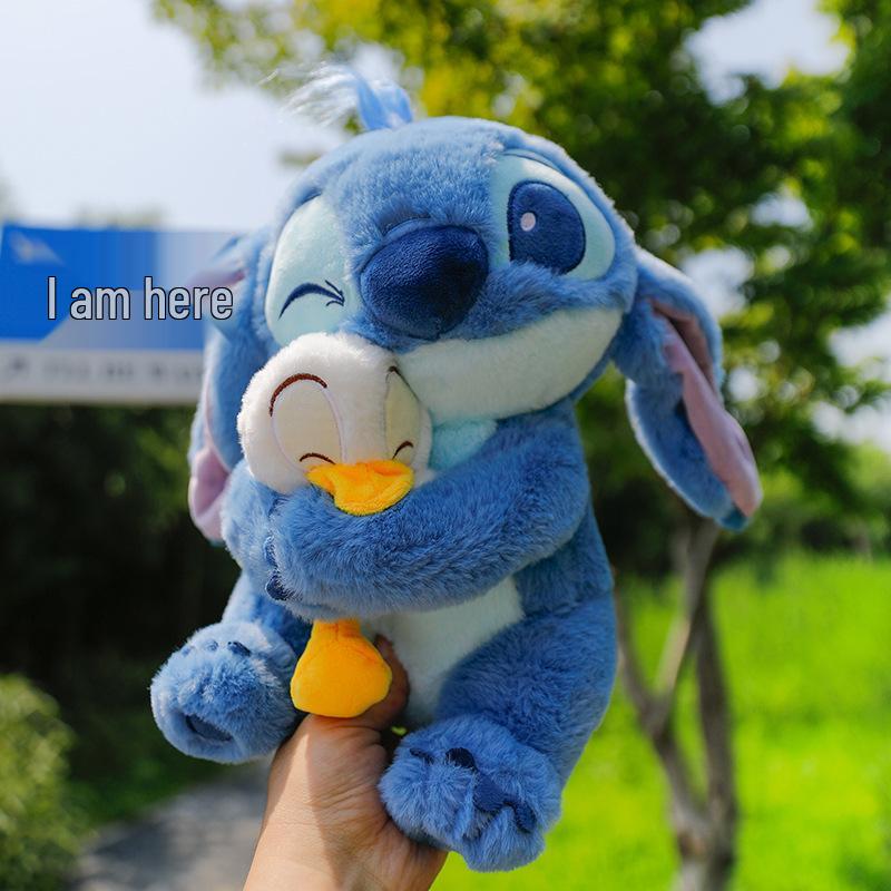 Cute Hugging Duck Stitch Plush Pillow Toy - Perfect Birthday Gift for Kids