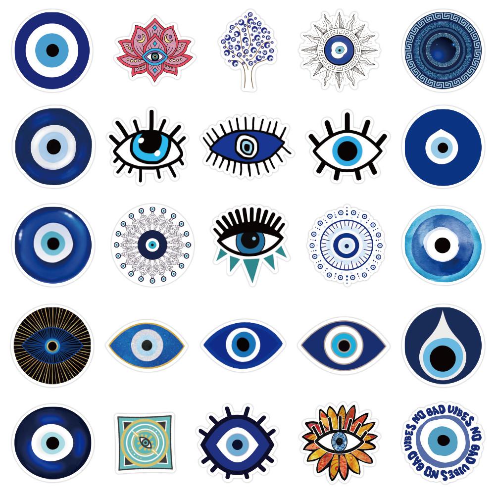 52-Piece Mystical Evil Eye Stickers Decorative Decals for Notebooks Phone Cases Backpacks Water Bottles RecordingYourLife Store