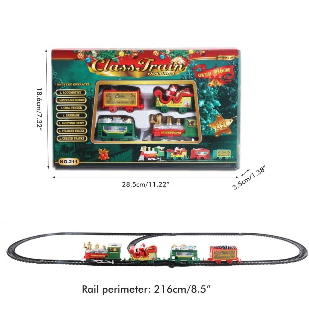 ABS Electric Train Set Battery Powered Electric Rail Cart New Railway Car Toy  Xmas Gifts