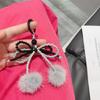 Bowknot Plush Ball Charm Pendant Chain Y2K Phone Straps Pocket Keychain Strap