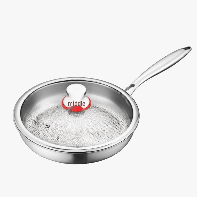 Padella Piatta in Titanio: Non rivestito, Antiaderente, Rimovibile, Compatibile con fornelli a gas, Realizzato in lega di titanio. Perfetto per Bistecche e Cucina Casalinga.