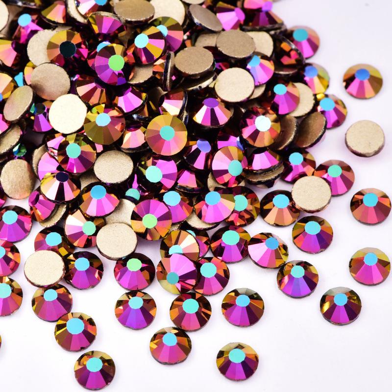 Glass Gold Bottom Flat Bottom Drill, Nail Drill Sticker Diamond Jewelry Diy Mobile Phone Case Nail Rhinestone Decorative Accessories Accessories