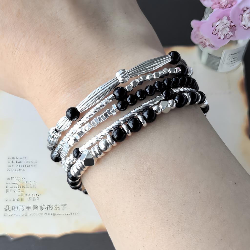 Pulseira de Pedras Naturais Artesanal Multicor Cristal Curativo Cordão Elástico Ajustável Acessórios de Moda Infundidos com Energia