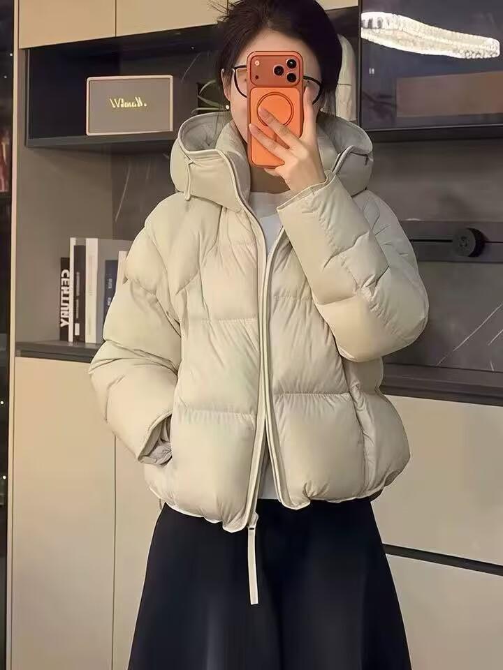 Cloud Puff Short Down Jacket Women's New Winter Thickened Warm Hooded Explosive White Duck Down High Quality Jacket