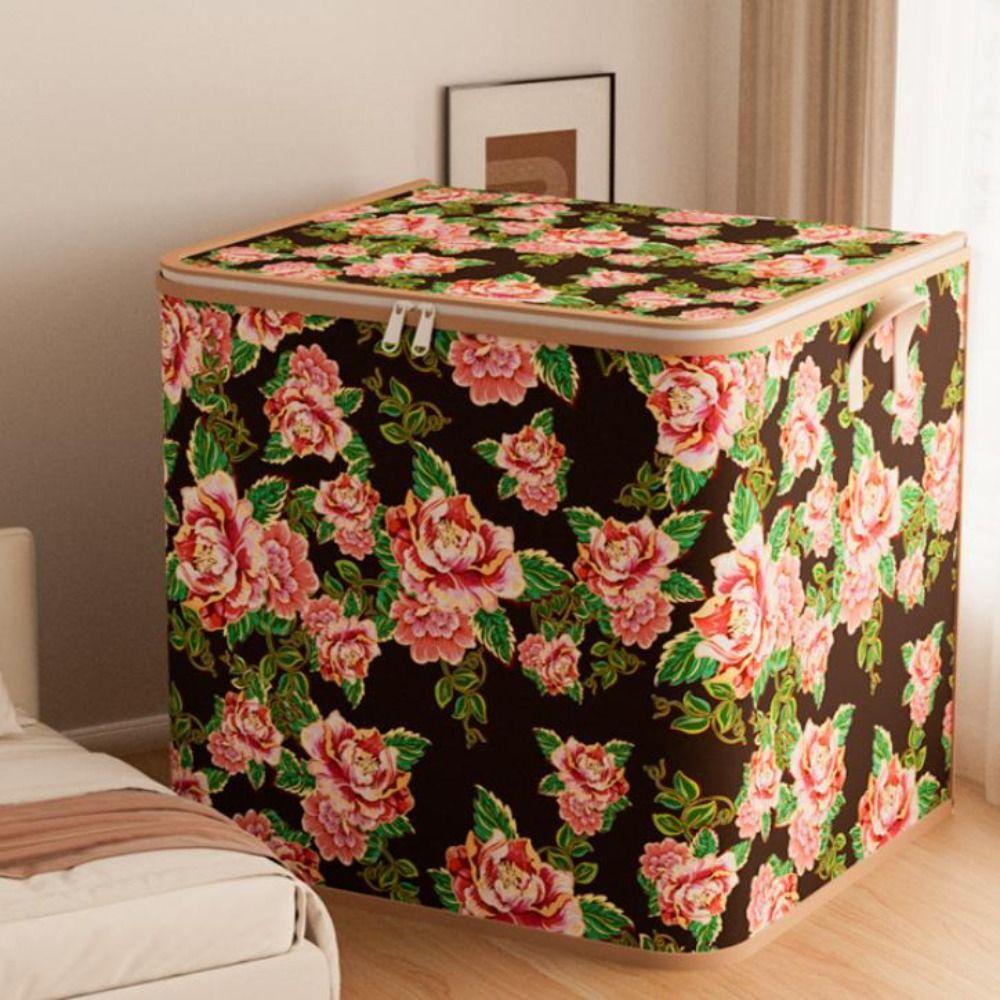Waterproof Flower Quilt Storage Bag Large Capacity Moving Packing Bag Home Organization