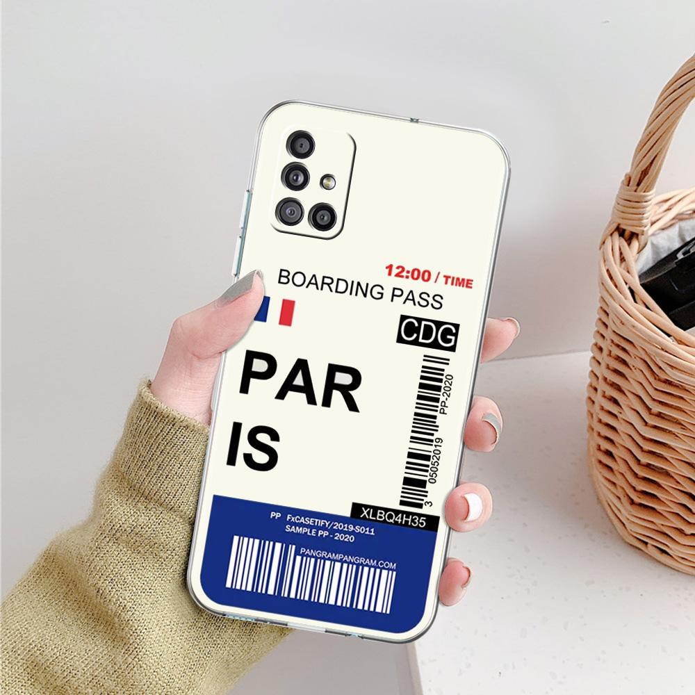 Case For Samsung A15 A13 A35 A55 A51 A71 A41 A31 A05 A17 A23 A25 A33 A53 A73 5G A07 4G Cover World City Travel Ticket New York