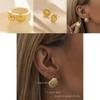 Boucles d'oreilles tendance 2023 dorées géométriques coquillage design chic en alliage plaqué
