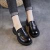 Platform single shoes women's summer new versatile thick heel one pedal casual small leather shoes