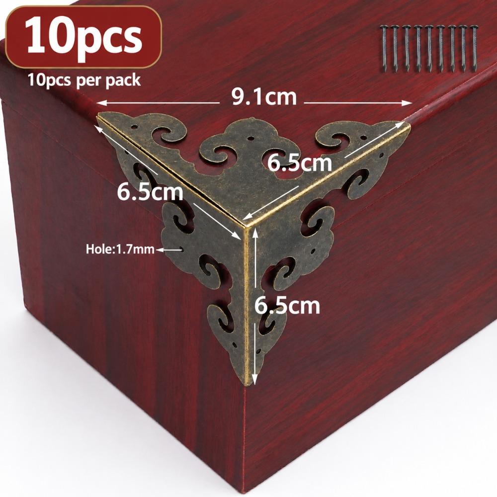 10pcs Rustproof Metal Edge Guard Covers Bronze Color Corner Guards Furniture Supplies