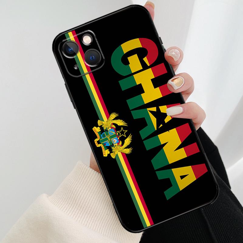 Ghana Flag Banner National Phone Case For iPhone 17 Pro Max 16 15 14 11 12 13 Pro Max mini 15 16 Plus 16e 17 Air Cover