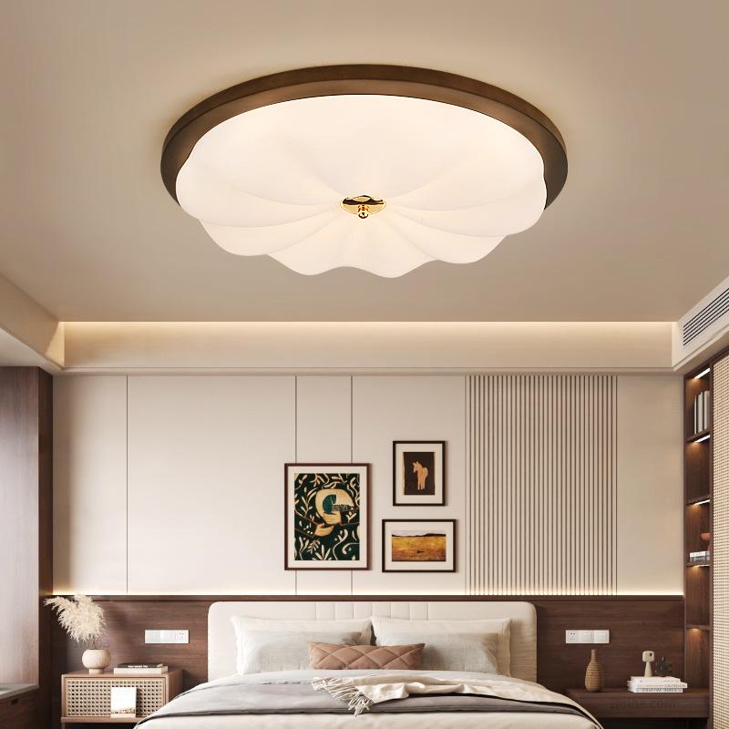 French Mid-Century Ceiling Light with American Retro and Song Dynasty Style - Eye-Friendly Lighting for Bedroom, Dining Room, or Study.