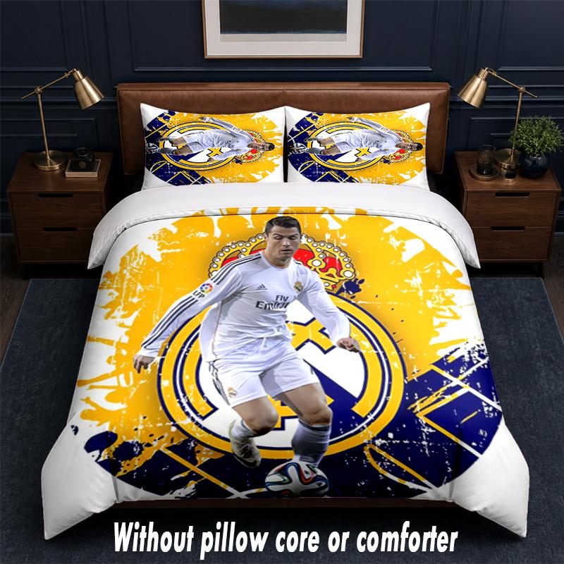 Set Biancheria da Letto Design Cristiano Ronaldo 1 Copripiumino + 2 Federe Morbido Traspirante Biancheria da Letto per la Casa