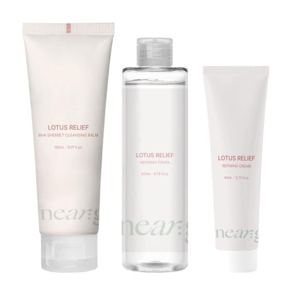 Neargarden Lotus Perfect Skin Care Set  Cleansing Balm + Toner + Cream  Model FREE