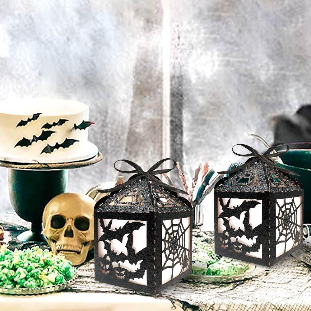 

5pcs Paper Halloween Gift Box Cute Storage Box Party Supplies Black Candy Boxes Cookie
