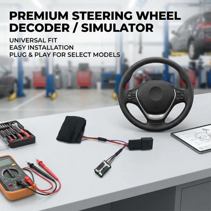 ABS Construction Steering Lock Bypass Simulator Cable Easy Installation for TTRS Steering Wheel Emulator Decoders