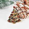 Fashionable Unique Christmas Tree Rhinestone Studded Breastpin Cartoon Ornament Brooches Christmas Gifts for Women Girls