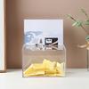 Transparent Acrylic Donation Box Multipurpose Storage Container Portable Suggestion Box With Lock Minimalist Donation Box