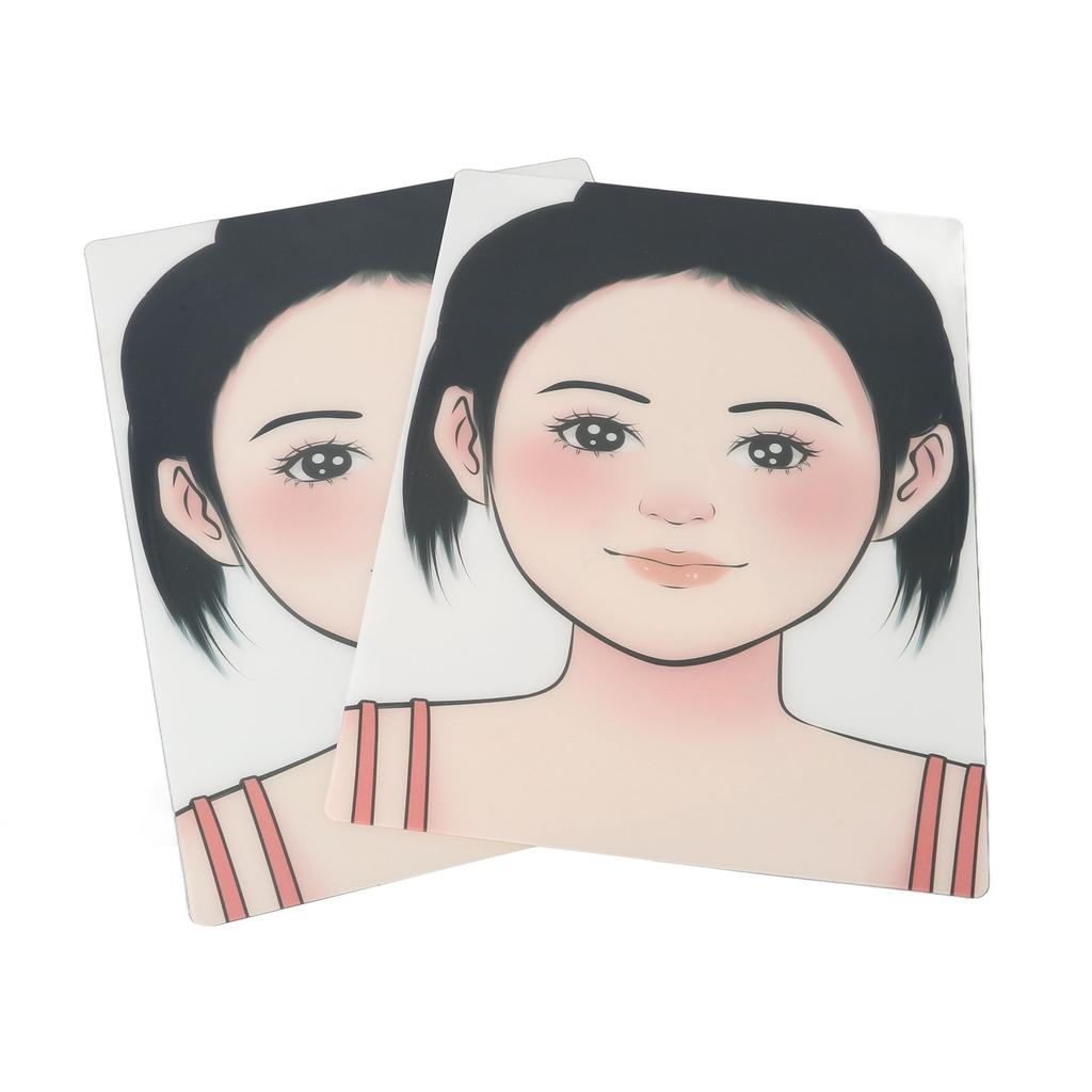 2Pcs Makeup Face Painting Practice Board Washable Reusable Face Painting Exercise Board for Stage Home
